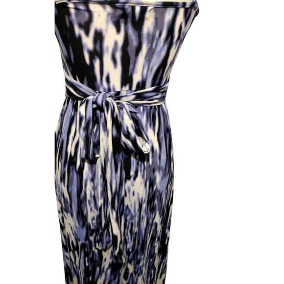 Jennifer Lopez Womens Maxi Dress Sz Sm Abstract Print Surplice V-Neck Sleeveles - Picture 9 of 11